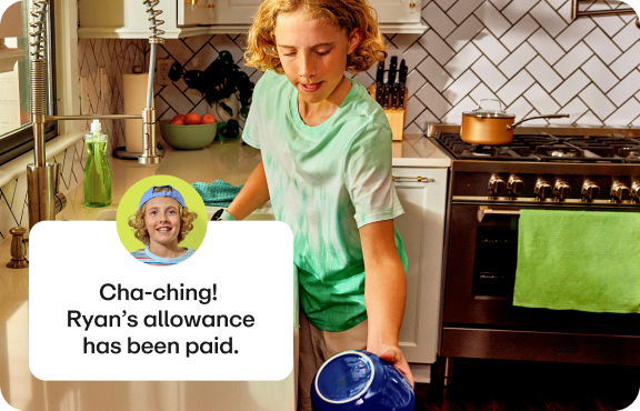 Teen boy doing dishes